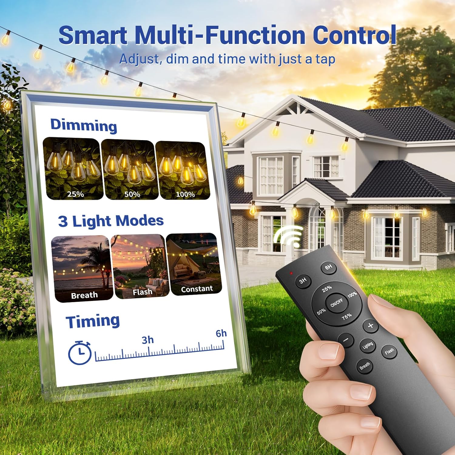 100 ft Dimmable Outdoor String Lights