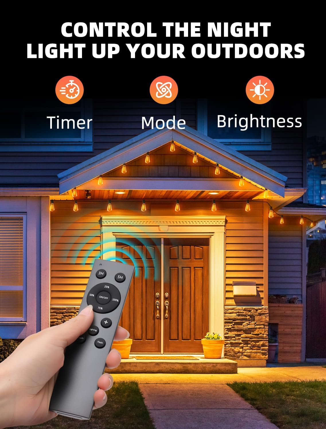 100 ft Outdoor String Lights with Remote