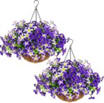 Two Artificial Flower Hanging Baskets