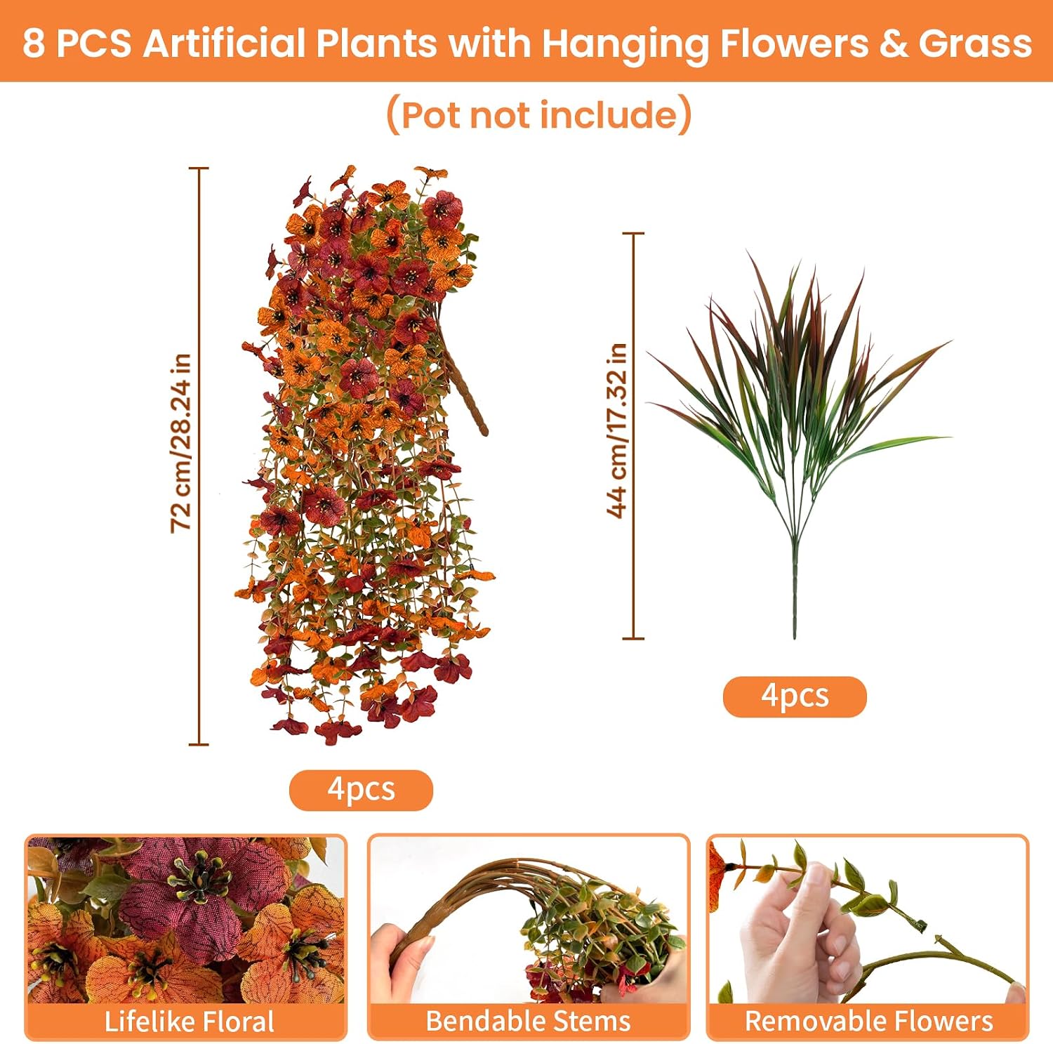 Eight-Piece Artificial Fall Floral Set