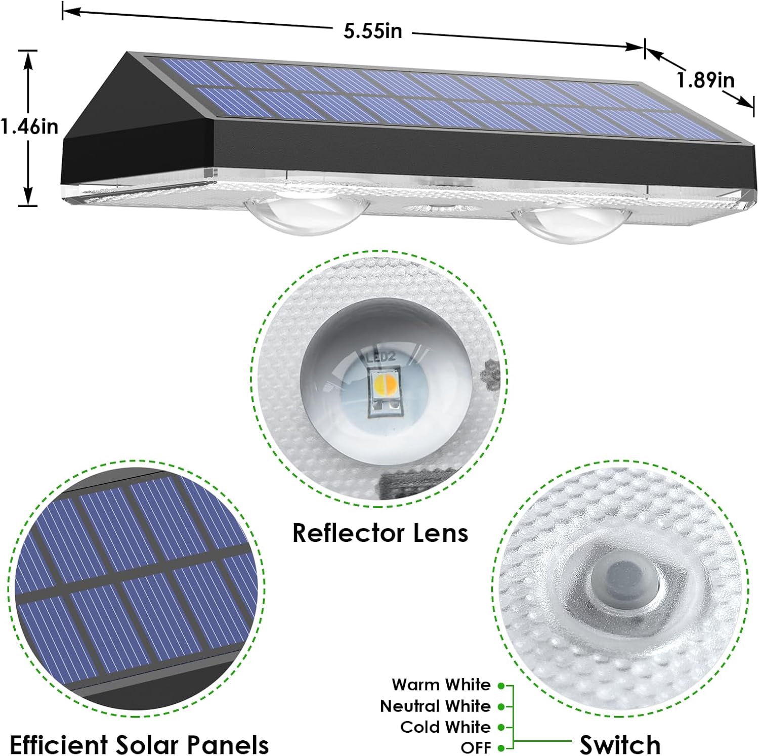 Eight Solar Fence Lights