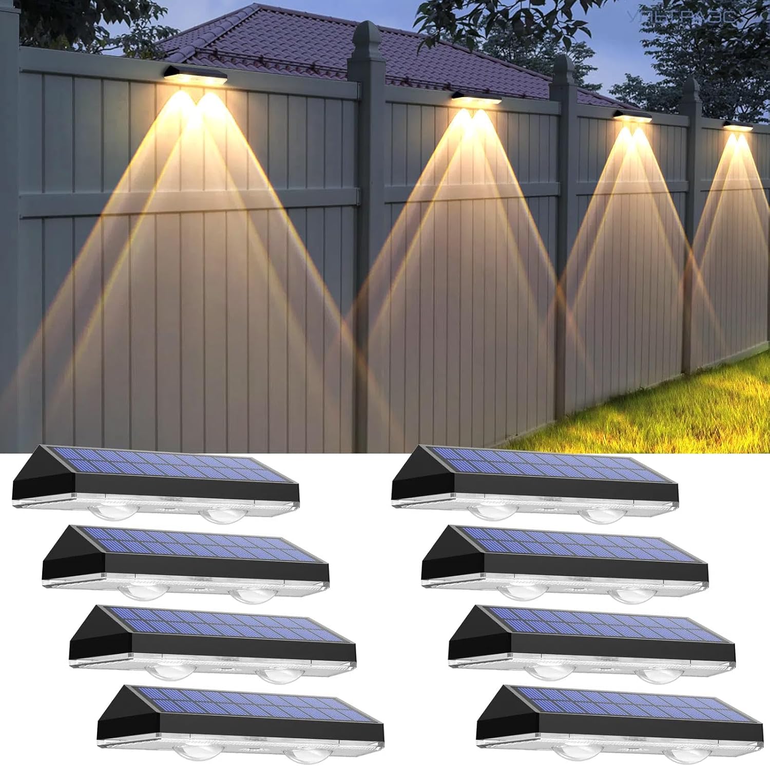 Eight Solar Fence Lights