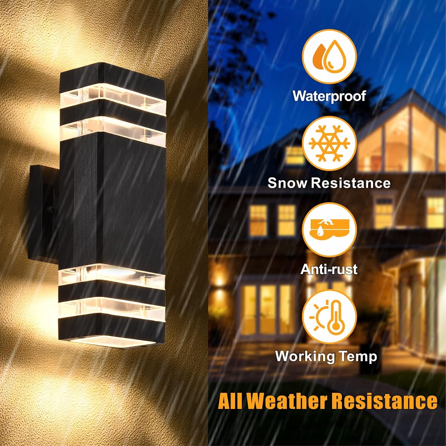 Four Outdoor Up Down Wall Lights