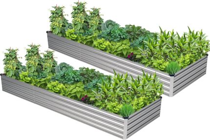 Rectangular Metal Raised Garden Bed