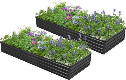 Rectangular Metal Raised Garden Bed