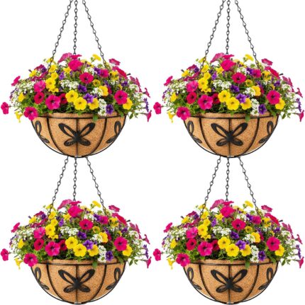 Four Metal Hanging Baskets