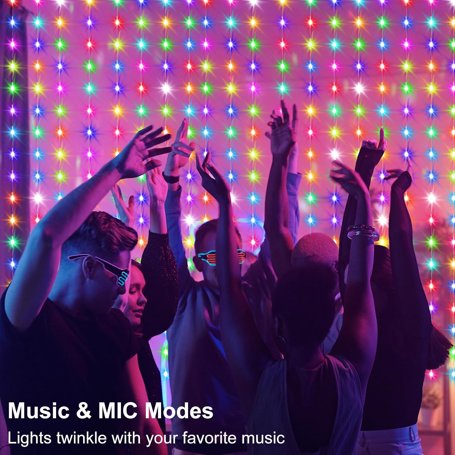 Smart RGB 144 LED Curtain Lights