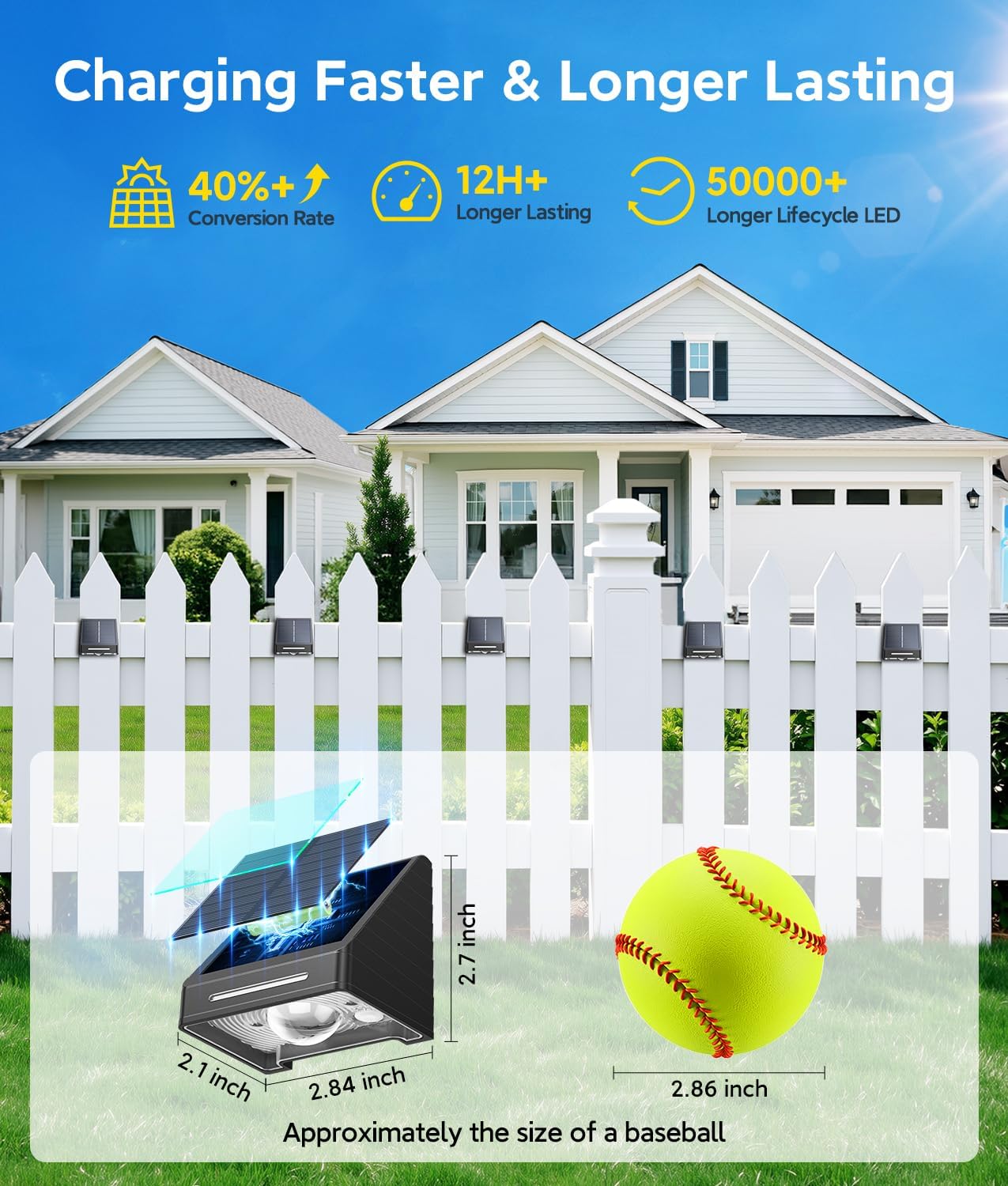Ten Colour-Changing Solar Fence Lights