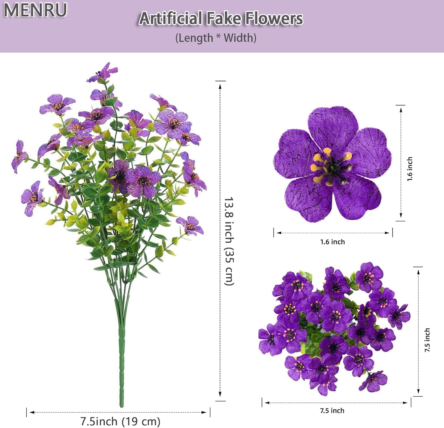 Twelve Bundles Artificial Outdoor Flowers