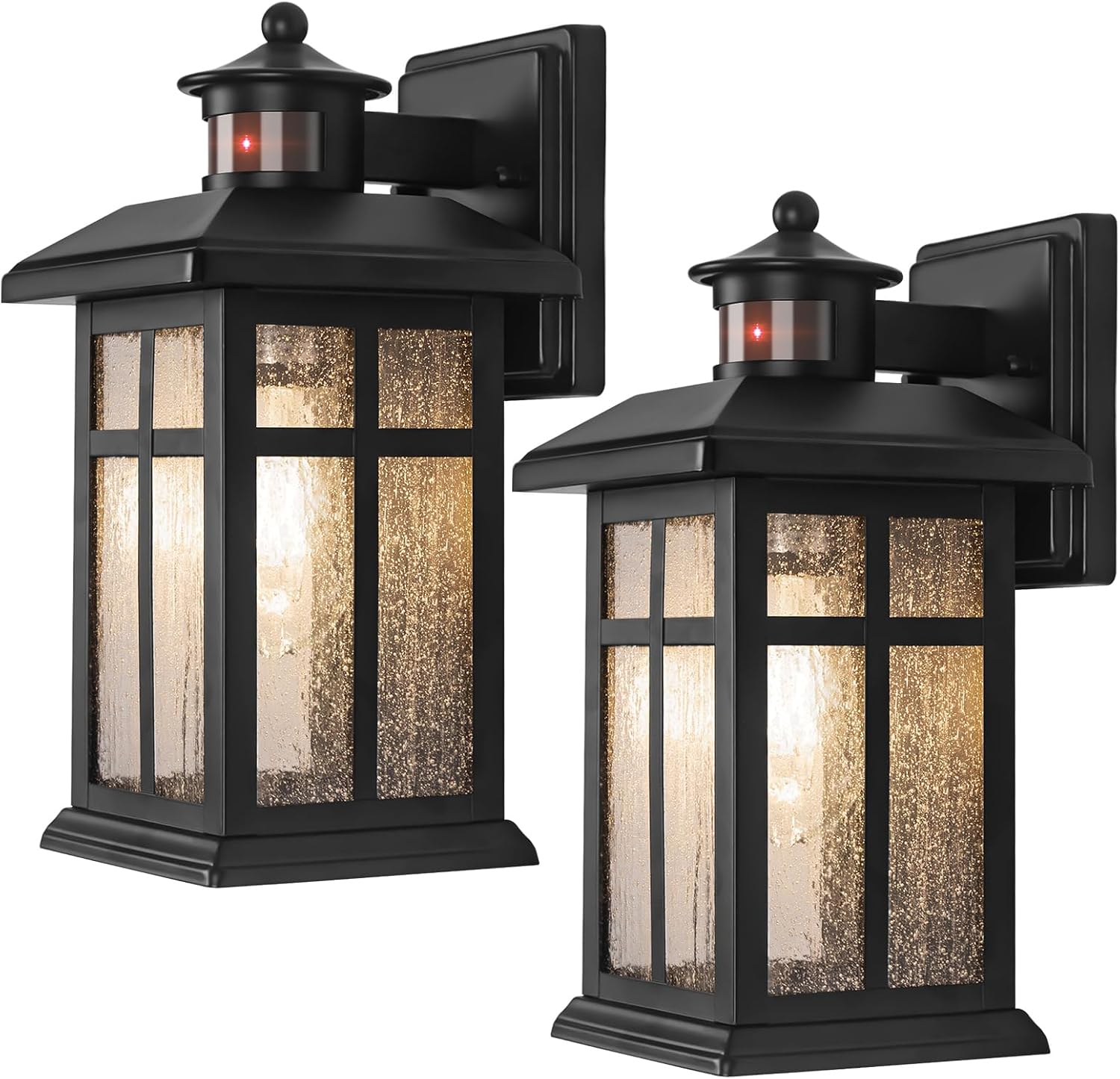 Two Motion Sensor Outdoor Lanterns