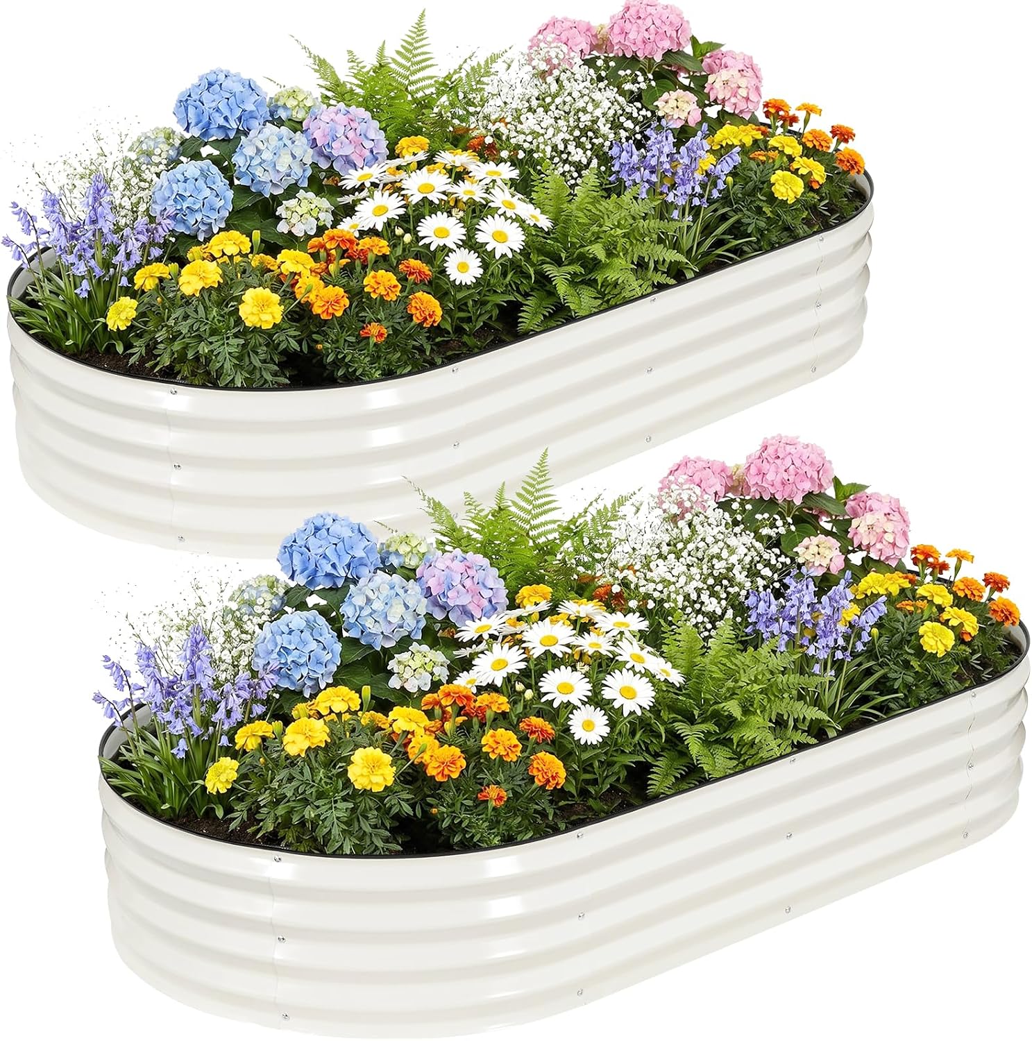 Two Oval Metal Raised Garden Beds Two Oval Metal Raised Garden Beds